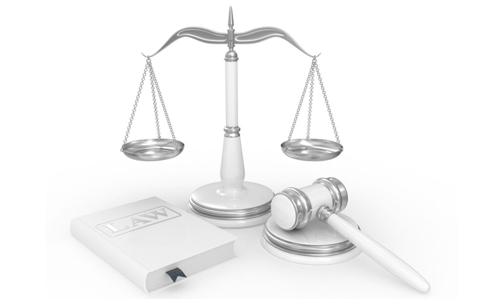 A scale and other symbols of legal system